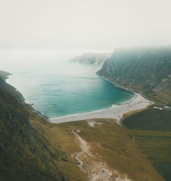 High angle view of sea against sky
