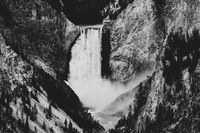 Scenic view of waterfall