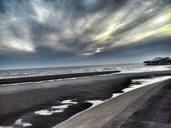 View of sea against cloudy sky