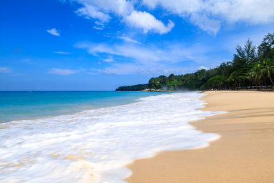 Scenic view of beach against sky