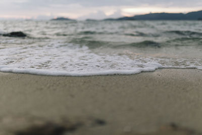 Surface level of sandy beach
