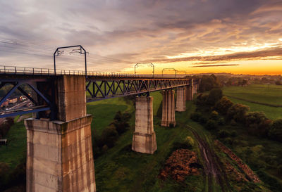 Bridge against sky during sunset