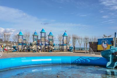 Buildings in city against sky