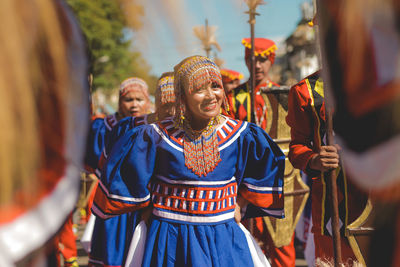 Group of people against blurred background