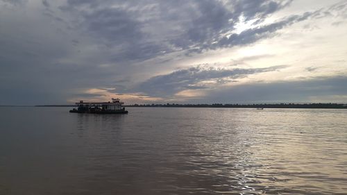 Oil pump in the middle of the river