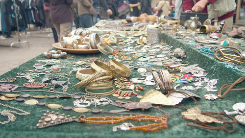 Close-up of market stall