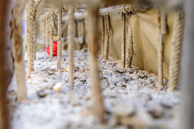 Close-up of of concrete on construction site