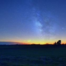 Scenic view of landscape against sky at sunset