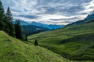 Landscape at pragel pass, glarus, switzerland