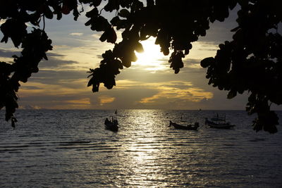 Scenic view of sea at sunset