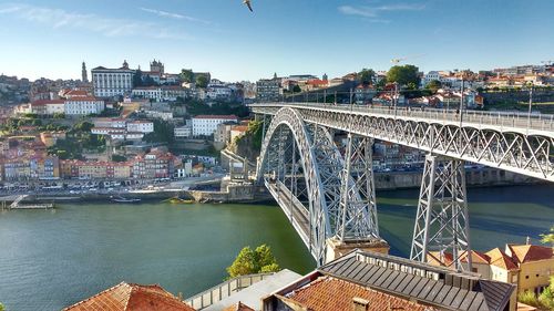 Ponte dom luis i bridge over river douro in city