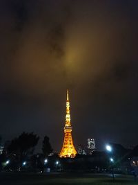 Illuminated city at night