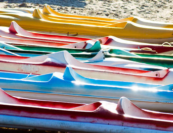 Close-up of multi colored boat