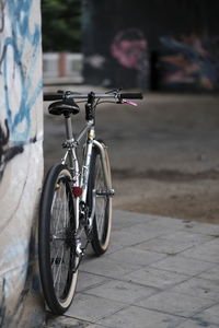 Bicycle parked on footpath