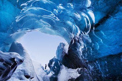 Frozen water on rock