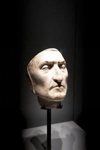 The last dante's mask. sculpture exposed in palazzo vecchio, florence, italy. 