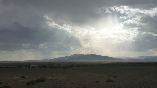 Scenic view of landscape against cloudy sky