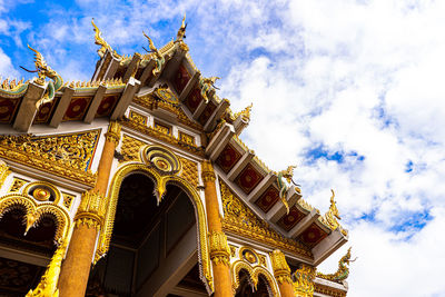 Low angle view of temple building against sky