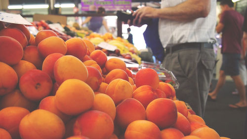 Various fruits for sale at market stall