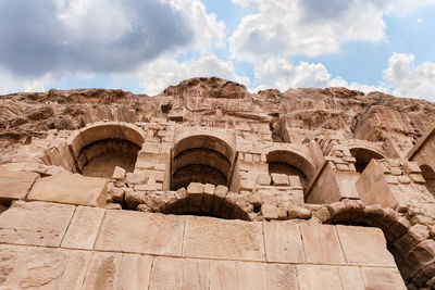 Low angle view of historical building against sky