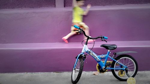 Bicycle parked in parking lot