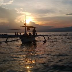 Scenic view of sunset over sea