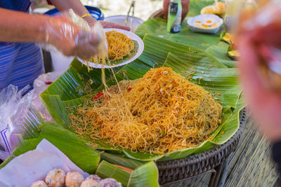 High angle view of food for sale in market