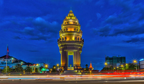 Light trails in city at night