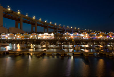 Illuminated city at night