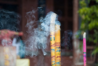 Burning incense sticks