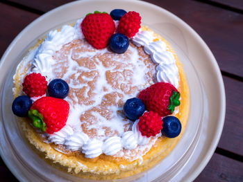 Close-up of strawberries in plate