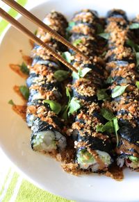 High angle view of sushi in plate on table