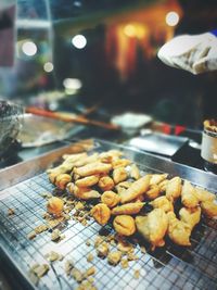 Close-up of food on cooling rack