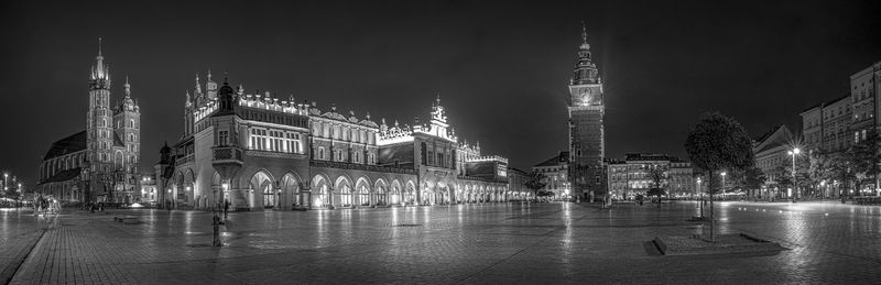 Illuminated city at night