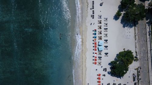 Aerial view of people on beach