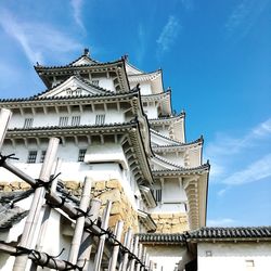 Low angle view of temple building against sky