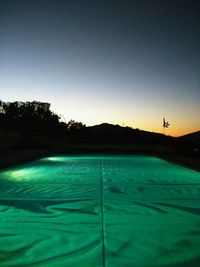 Illuminated landscape at night