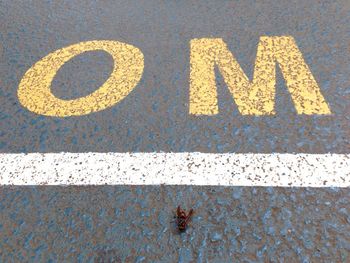 Close-up of car on road