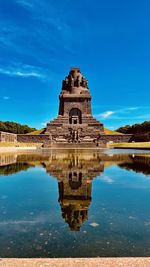Reflection of building in water