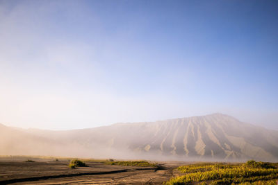 Scenic view of landscape against clear sky