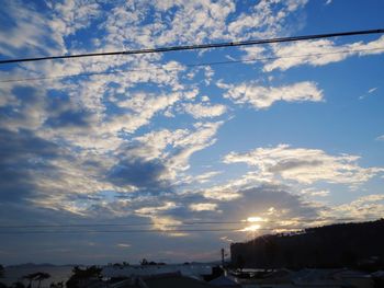 Low angle view of sky at sunset