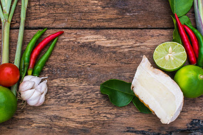 Close-up of ingredients on table