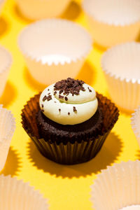 Close-up of cupcakes on table