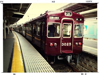 Train at railroad station platform