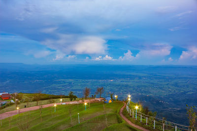 High angle view of landscape against sky