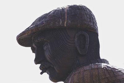 Low angle view of statue against clear sky