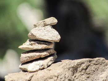 Close-up of stack of rock