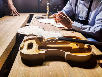 Man working on table