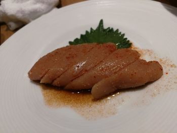High angle view of meal served in plate
