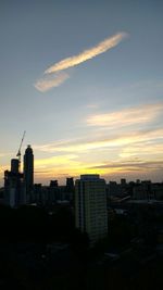 View of city at sunset